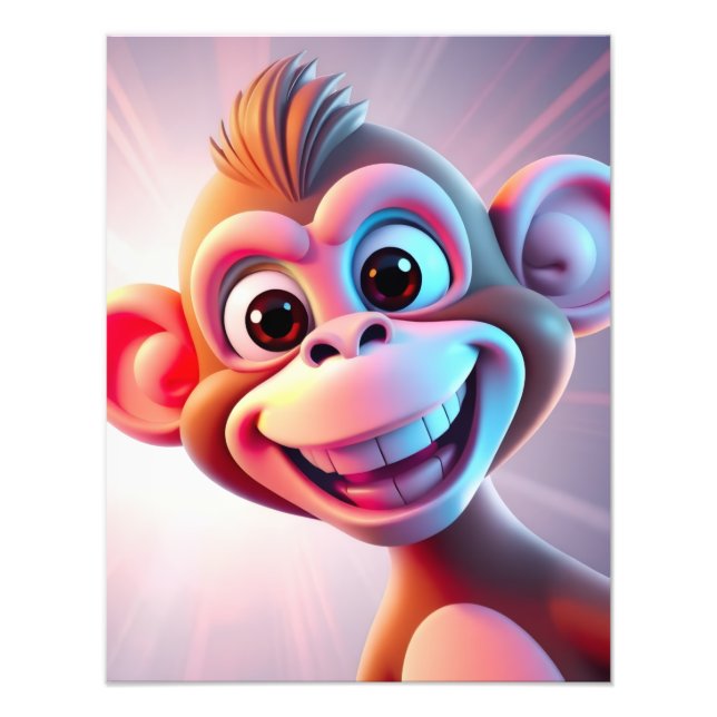 Happy Monkey Jungle Vibes Photo Print (Front)