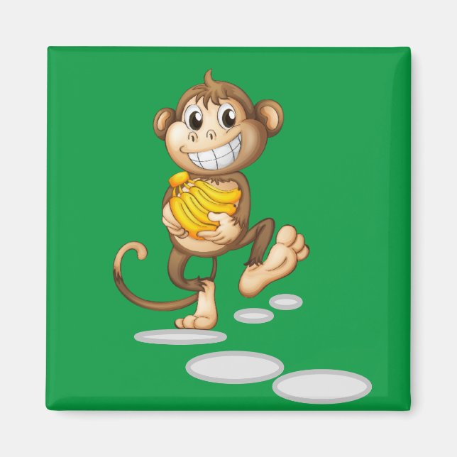 happy monkey  magnet (Front)