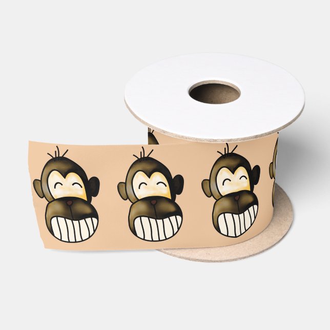 Happy monkey satin ribbon (Spool)