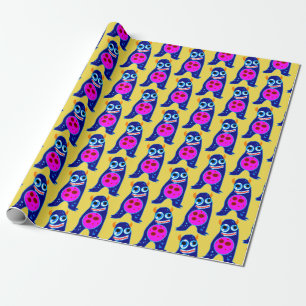 HAPPY MONSTER BLUE MONSTER Wrapping Paper