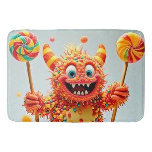 Happy Monster Candy Delight Design Bath Mat