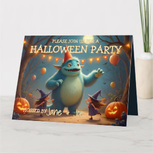 Happy Monster Halloween Party for Kids Card