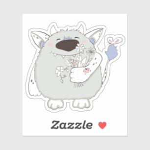 Happy Monster With Flowers