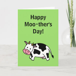 Happy Moo-ther's Day Moo Cow with Pink Udder Card