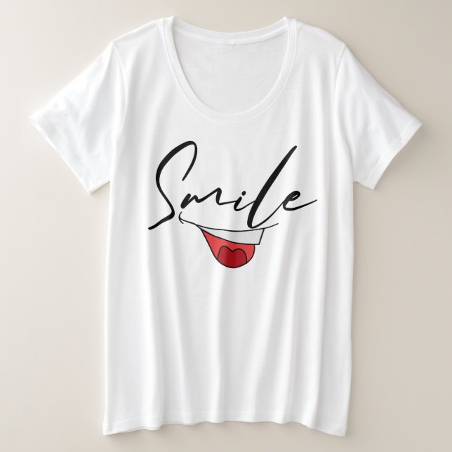 HAPPY MOOD SMILING MOOD. PLUS SIZE T-Shirt (Design Front)
