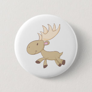 Happy Moose 6 Cm Round Badge