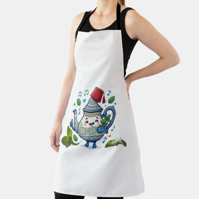 Happy Moroccan Teapot Art - Kaw Apron (Insitu)