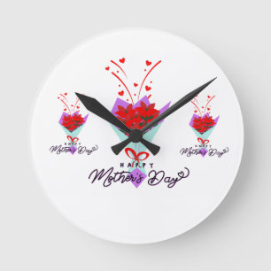 HAPPY MOTHER DAY GIFT ROUND CLOCK