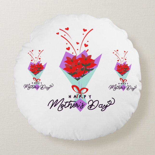 HAPPY MOTHER DAY GIFT ROUND CUSHION (Front)