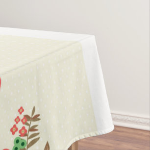 Happy Mother Day Text & Colourful Floral Design Tablecloth