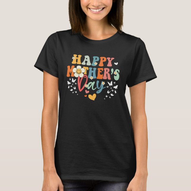 Happy Mother s Day 2023 Groovy Mothers Day Butterf T-Shirt (Front)