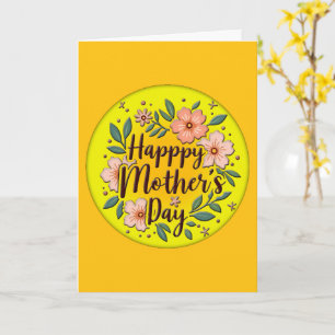 Happy Mother’s Day – Bright Floral Circle Design Card