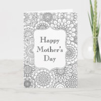 Happy Mother’s Day Card (Adult Colouring)