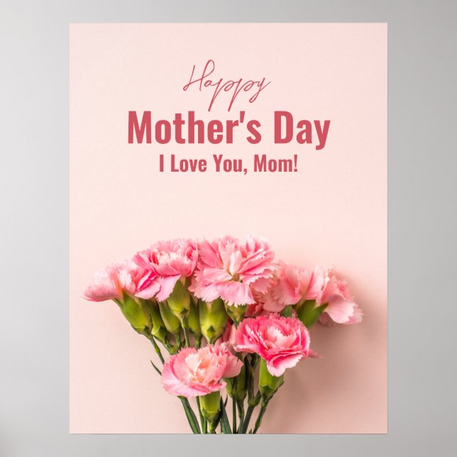 Happy Mother’s Day Card Floral Mothers day Gift Poster (Front)