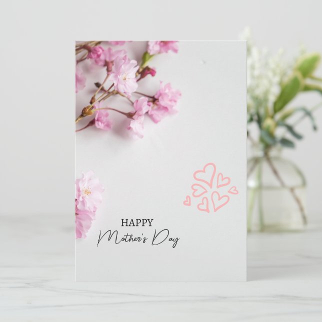 Happy Mother’s Day Card, Minimalist Mothers day  Holiday Card (Standing Front)