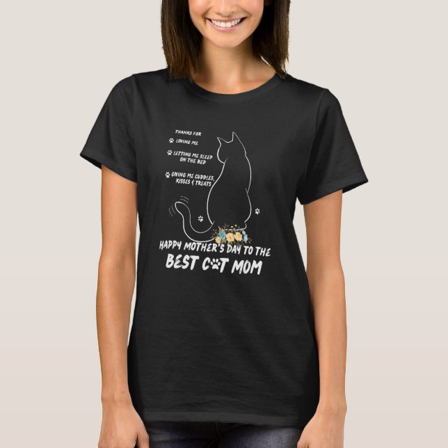 Happy Mother s Day Cat Mom T-Shirt (Front)