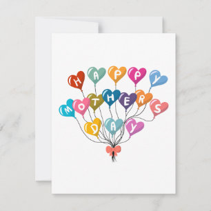 Happy Mother’s Day Colourful Heart Balloons Card