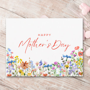 Happy Mother’s Day Colourful Wildflowers Postcard