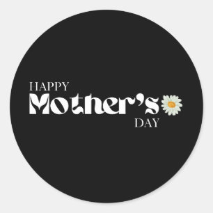 Happy Mother’s Day – Elegant Floral Typography Classic Round Sticker