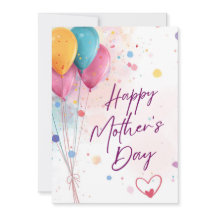 Happy Mother’s Day Floral Card – Cute Mum & Child