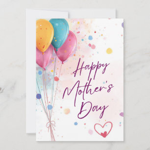 Happy Mother’s Day Floral Card – Cute Mum & Child