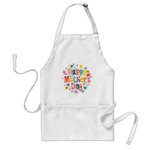 Happy Mother’s Day Floral Cool Stylish Lettering Standard Apron
