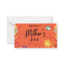 Happy Mother’s Day Floral Retro Typography Card De