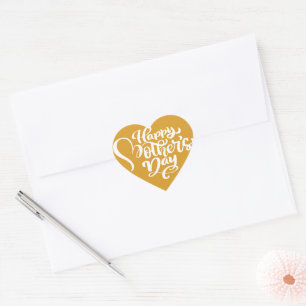 Happy Mother’s Day Heart Shape Golden Sticker