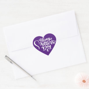 Happy Mother’s Day Heart Shape Purple Sticker