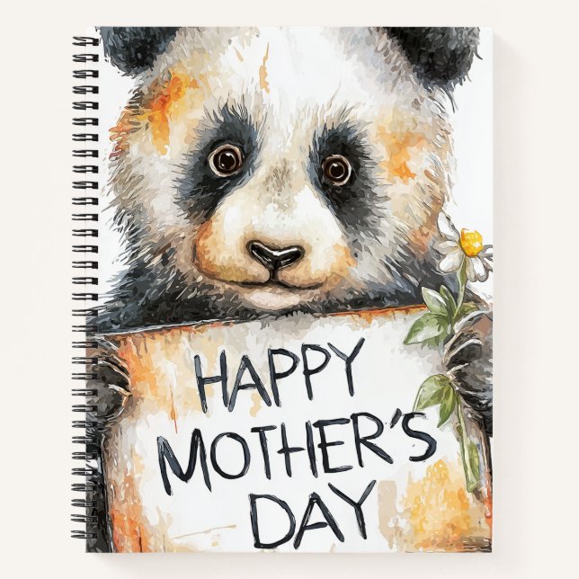 Happy Mother’s Day Panda Spiral Notebook (Front)