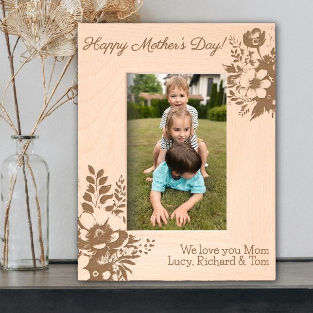 Happy Mother’s Day Personalised Boho Floral  Etched Frames (Creator Uploaded)