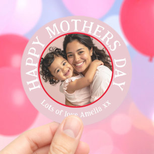 Happy Mother’s Day Photo  Classic Round Sticker