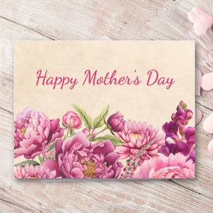 Happy Mother’s Day Pink Peony Floral Design Holiday Postcard