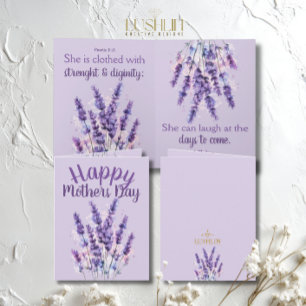 Happy Mother’s Day Proverbs 31:25 purple lavender Card