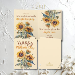 Happy Mother’s Day Proverbs 31:25 Sunflowers Card