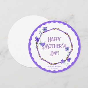 Happy Mother’s Day - Purple bellflowers and gold - Card