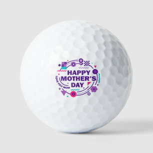 Happy Mother’s Day Retro Style Love You Mom Golf Balls