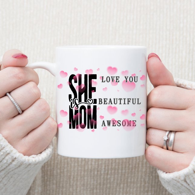 Happy Mother´s Day She Is Mum Modern Coffee Mug (Happy Mother´s Day She Is Mom Modern Coffee Mug)