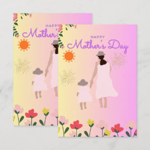 Happy Mother’s Day Silhouette Card – Mum & Child F