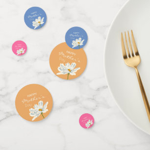 Happy Mother’s Day White Artistic Flower Colourfu Confetti