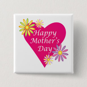 Happy Mothers Day 15 Cm Square Badge