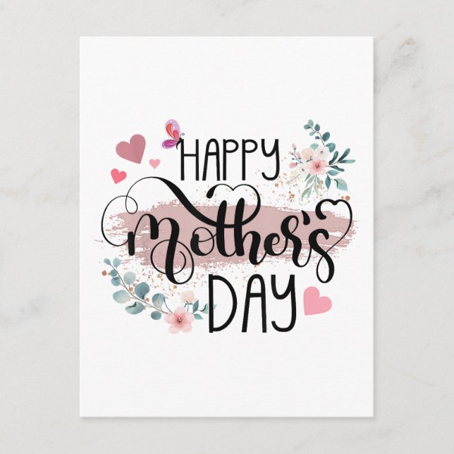 Happy Mother's Day 2025 Cute Floral for Women Mum  Enclosure Card (Front)