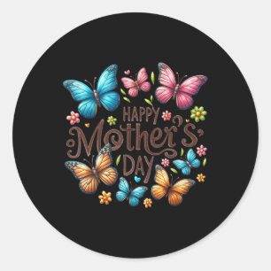 Happy Mothers Day 2025 Cute Floral For Women Mum G Classic Round Sticker