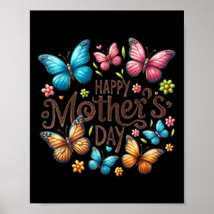 Happy Mothers Day 2025 Cute Floral For Women Mum G Poster