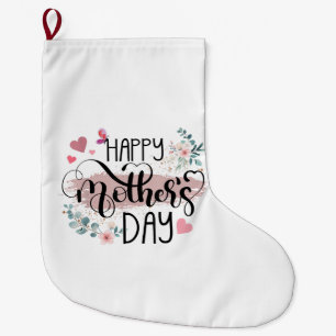 Happy Mother's Day 2025 Cute Floral for Women Mum Large Christmas Stocking