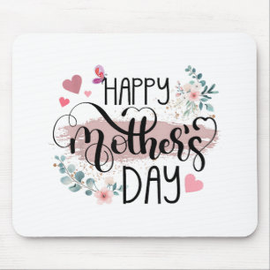 Happy Mother's Day 2025 Cute Floral for Women Mum Mouse Pad