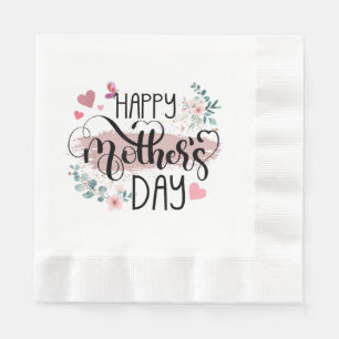 Happy Mother's Day 2025 Cute Floral for Women Mum  Napkin