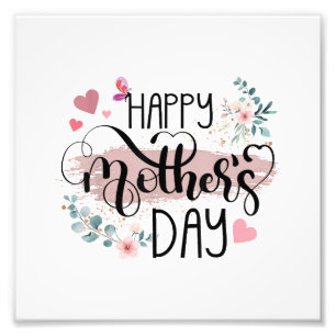 Happy Mother's Day 2025 Cute Floral for Women Mum Photo Print