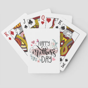 Happy Mother's Day 2025 Cute Floral for Women Mum  Playing Cards