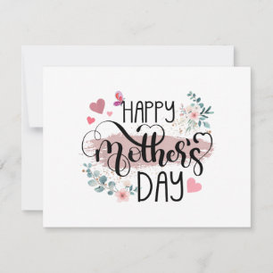 Happy Mother's Day 2025 Cute Floral for Women Mum  Thank You Card